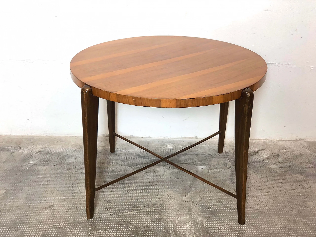 Coffee table in cherry wood with veneered top, 60s 1239598