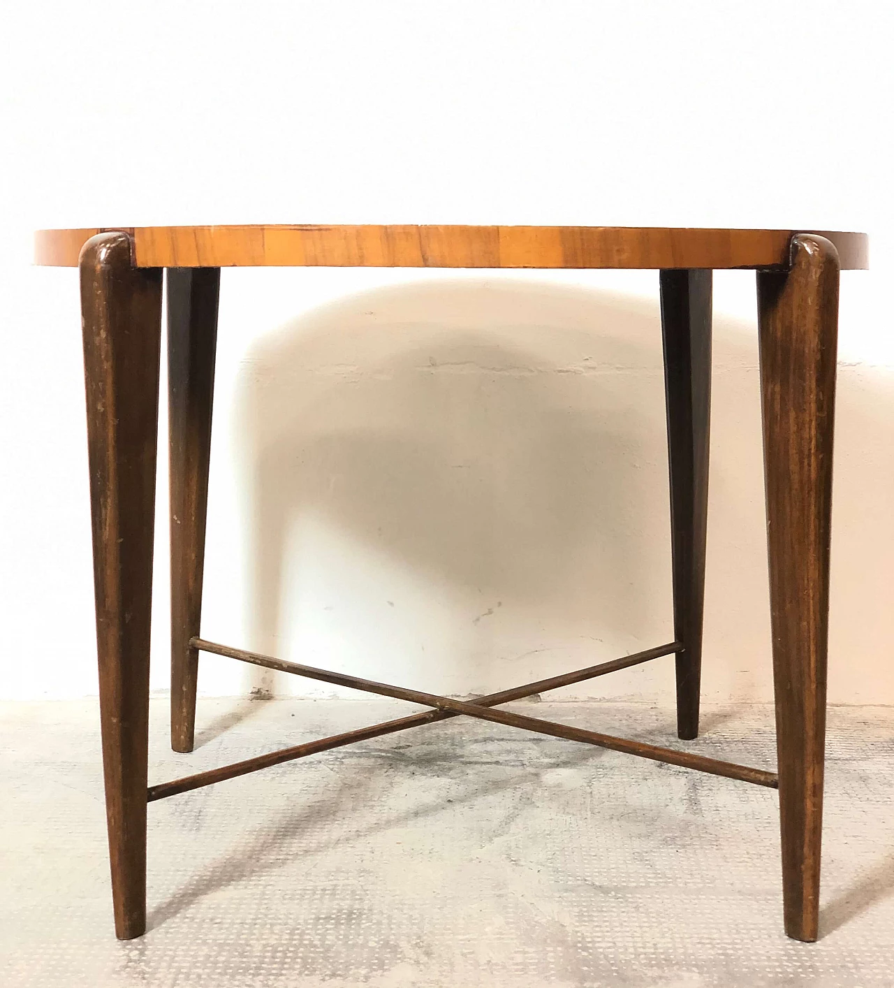 Coffee table in cherry wood with veneered top, 60s 1239605