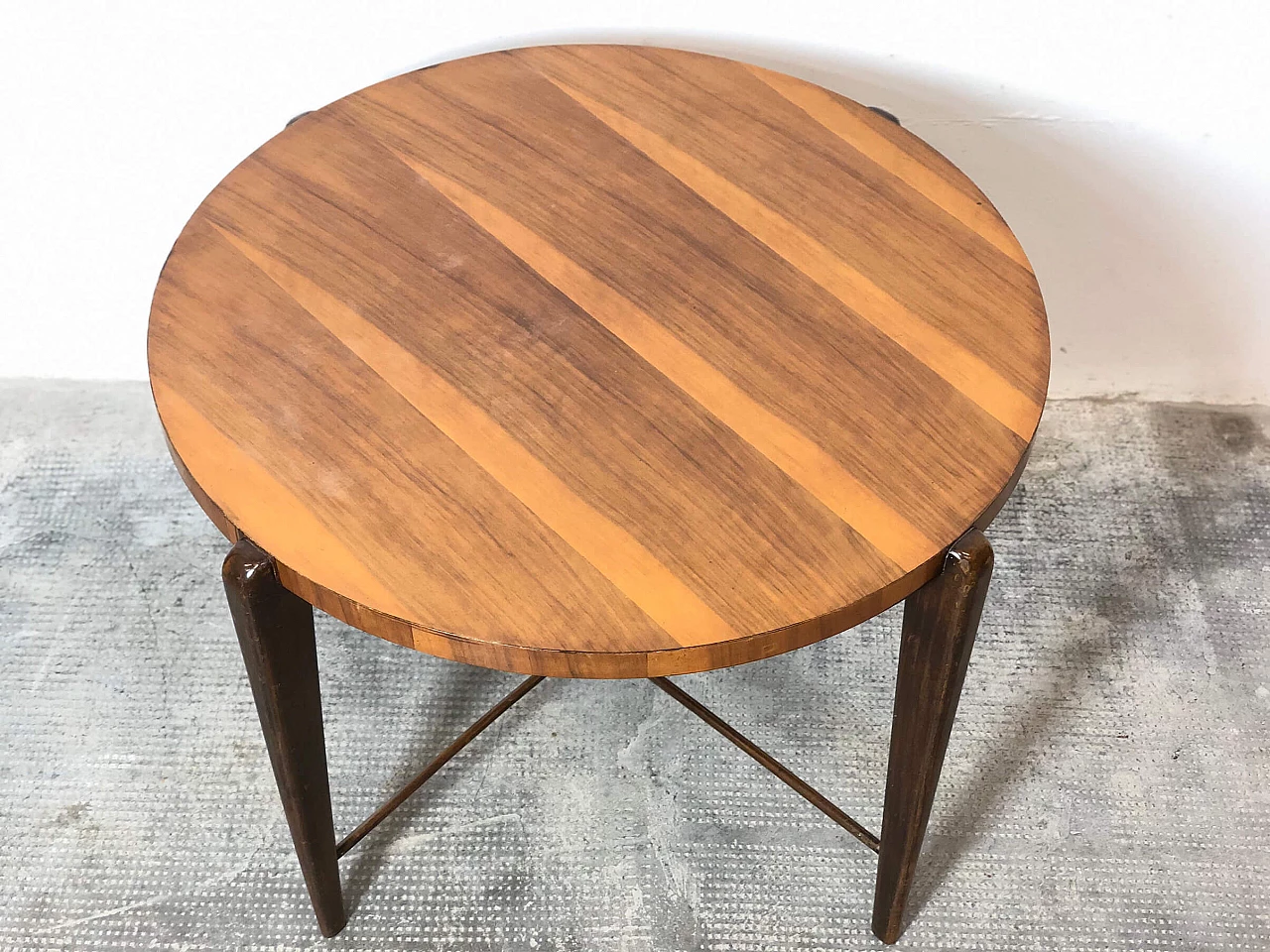 Coffee table in cherry wood with veneered top, 60s 1239606