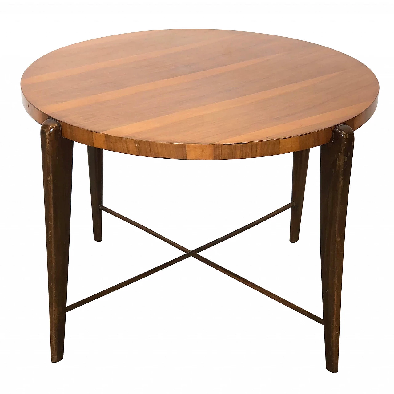 Coffee table in cherry wood with veneered top, 60s 1239623