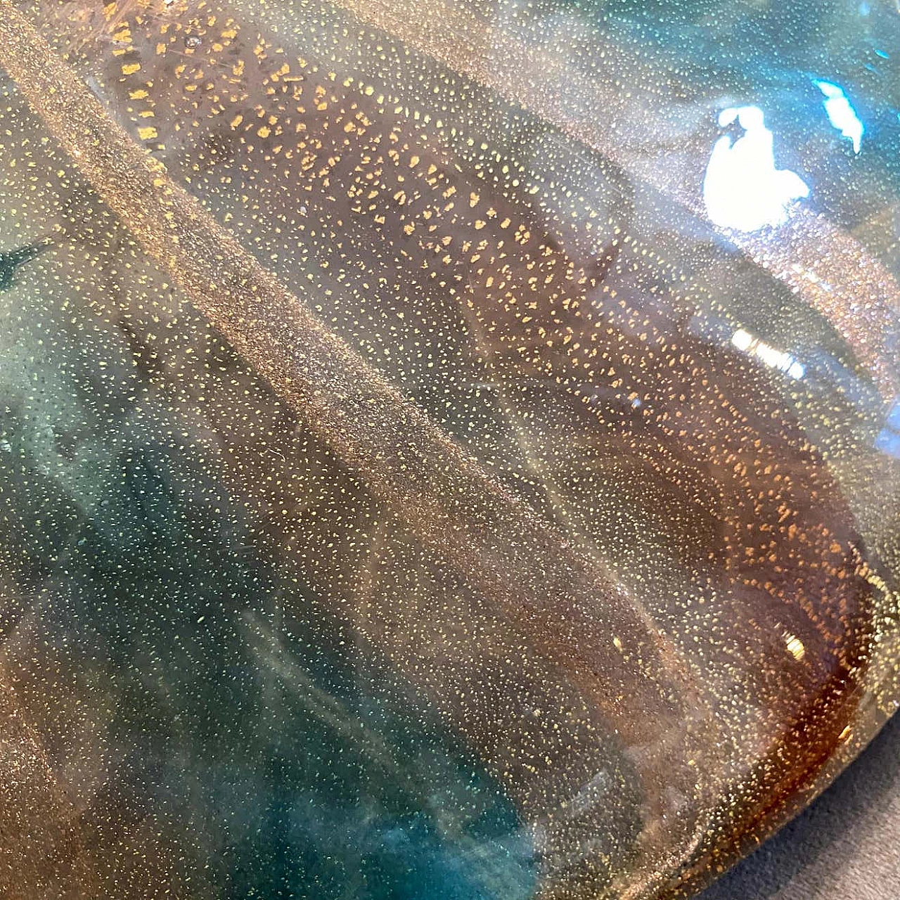 Centrotavola rotondo in vetro pesante di Murano, anni '70 1239971