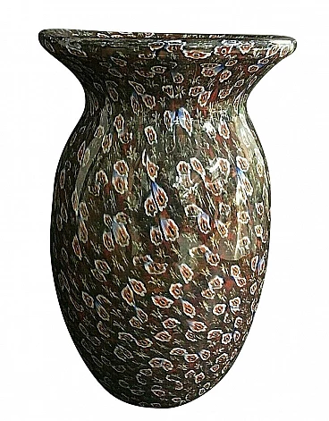 Vaso con murrine in vetro di Murano di Silvano Signoretto per Mazzucato, anni '60