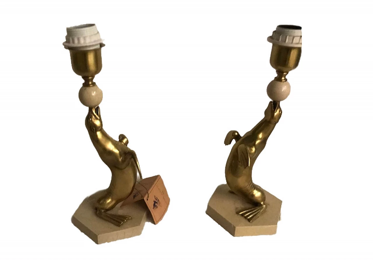 Coppia di lampade da tavolo di Leone Aliotti per Aliotti, anni '80 1240021