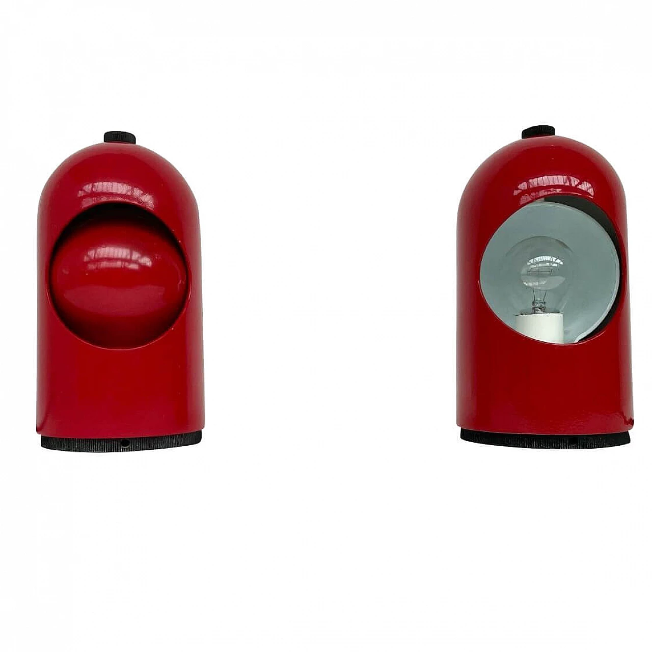 Coppia di lampade da tavolo Selene in metallo verniciato di ABM, anni '70 1240029