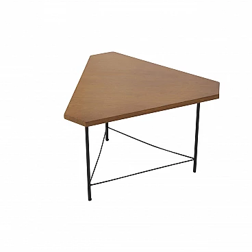 Tavolino basso con struttura in metallo e piano in legno ISA, anni '50