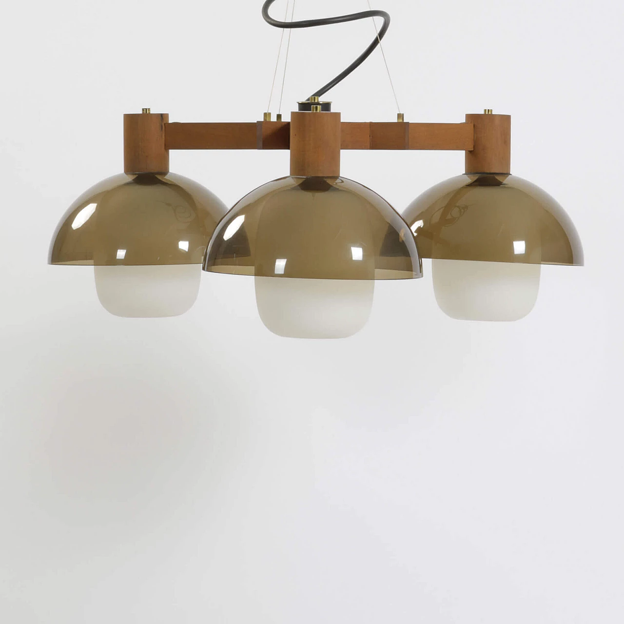 Chandelier in lacquered metal, opal glass and perspex, 1950s 1240174