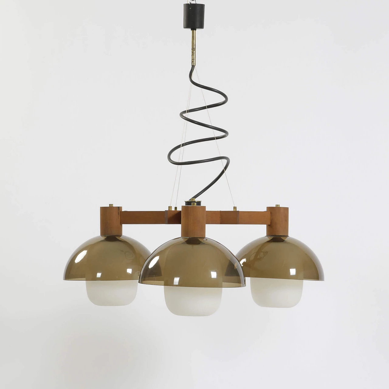 Chandelier in lacquered metal, opal glass and perspex, 1950s 1240177
