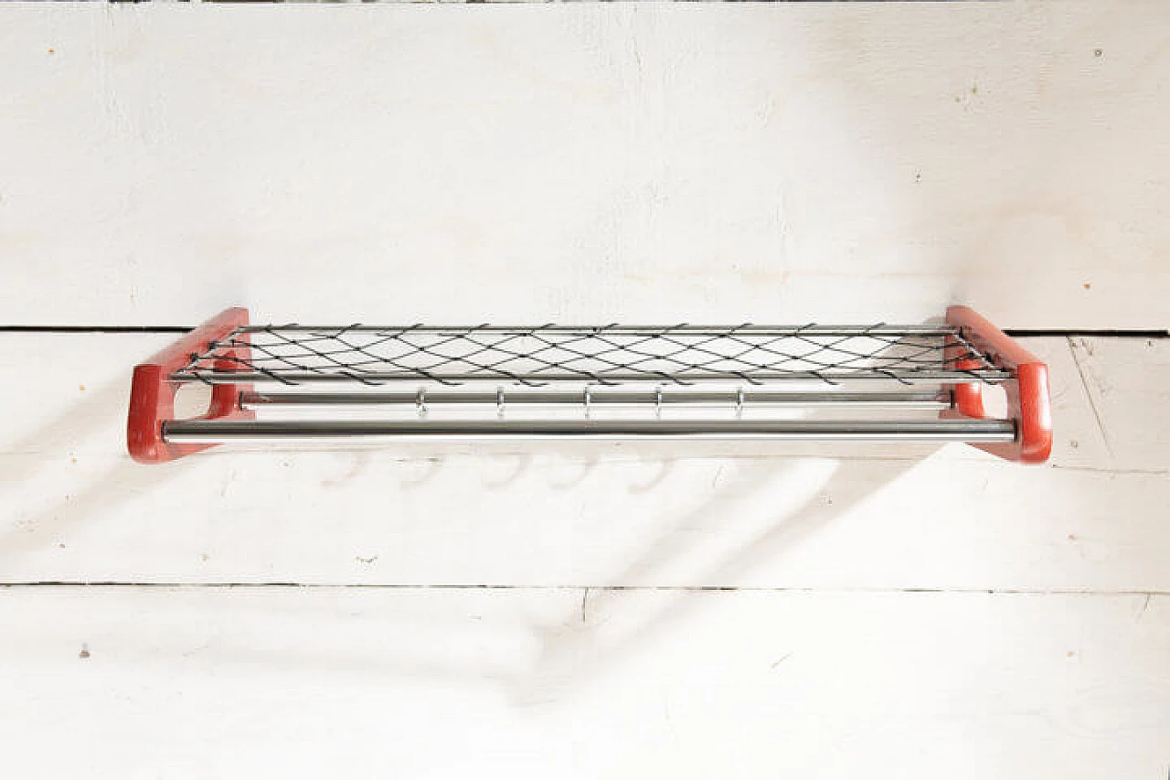 Luggage racks and hangers in wood and aluminum, 60s 1240236