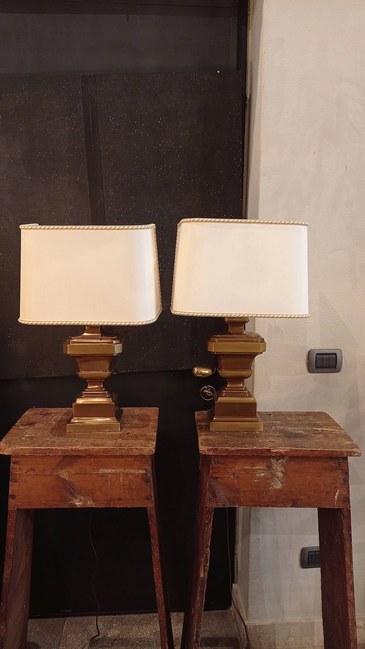 Pair of brass table lamps, 1970s 1240408