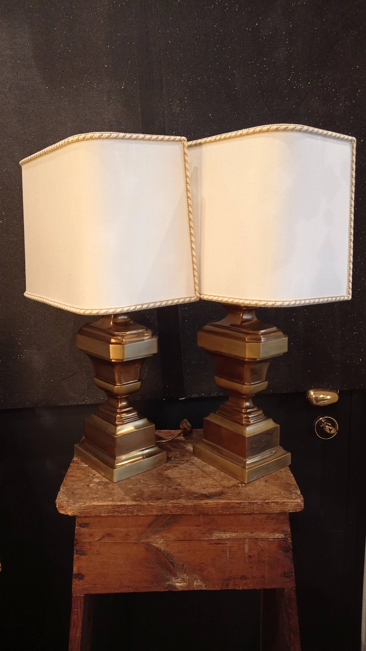 Pair of brass table lamps, 1970s 1240409