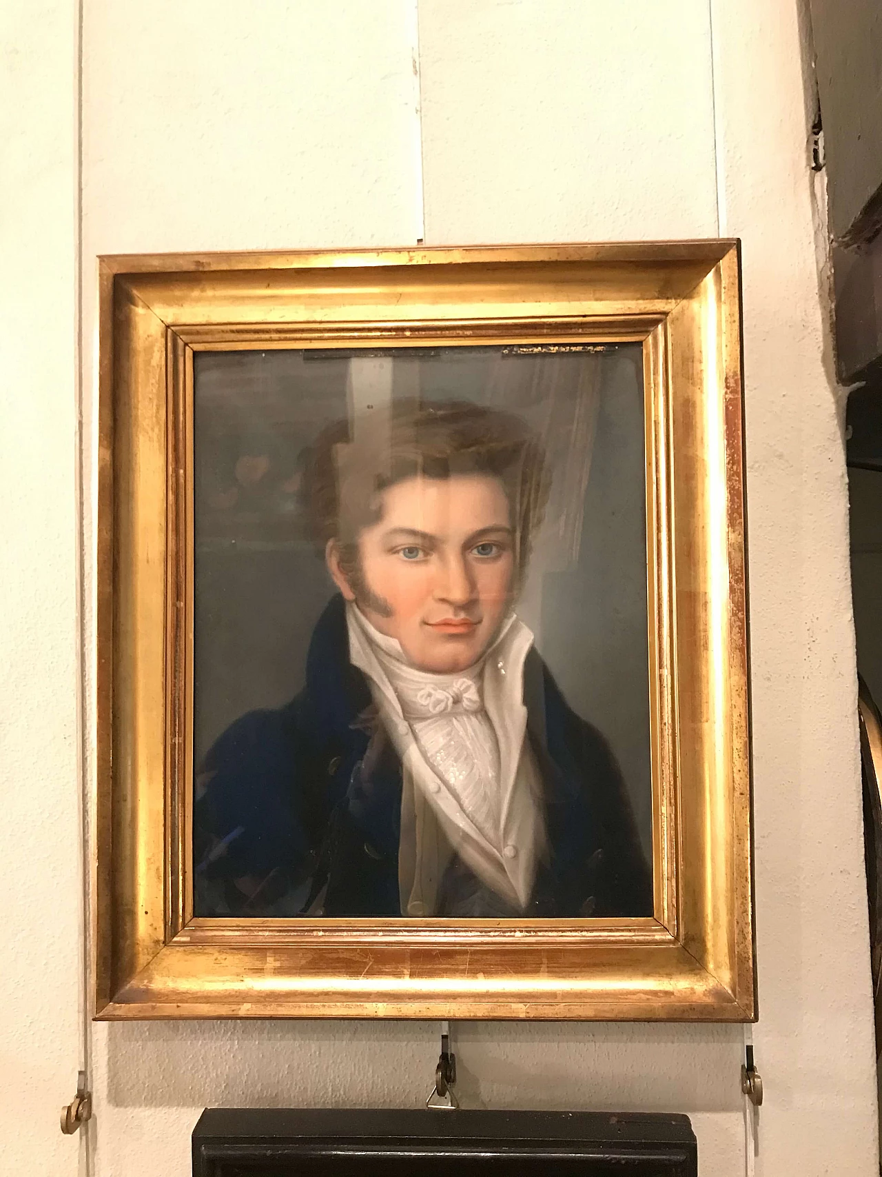 Neoclassical male portrait, pastel on canvas, XIX century 1240467