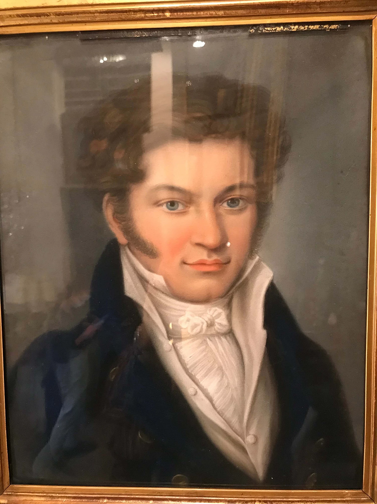 Neoclassical male portrait, pastel on canvas, XIX century 1240468