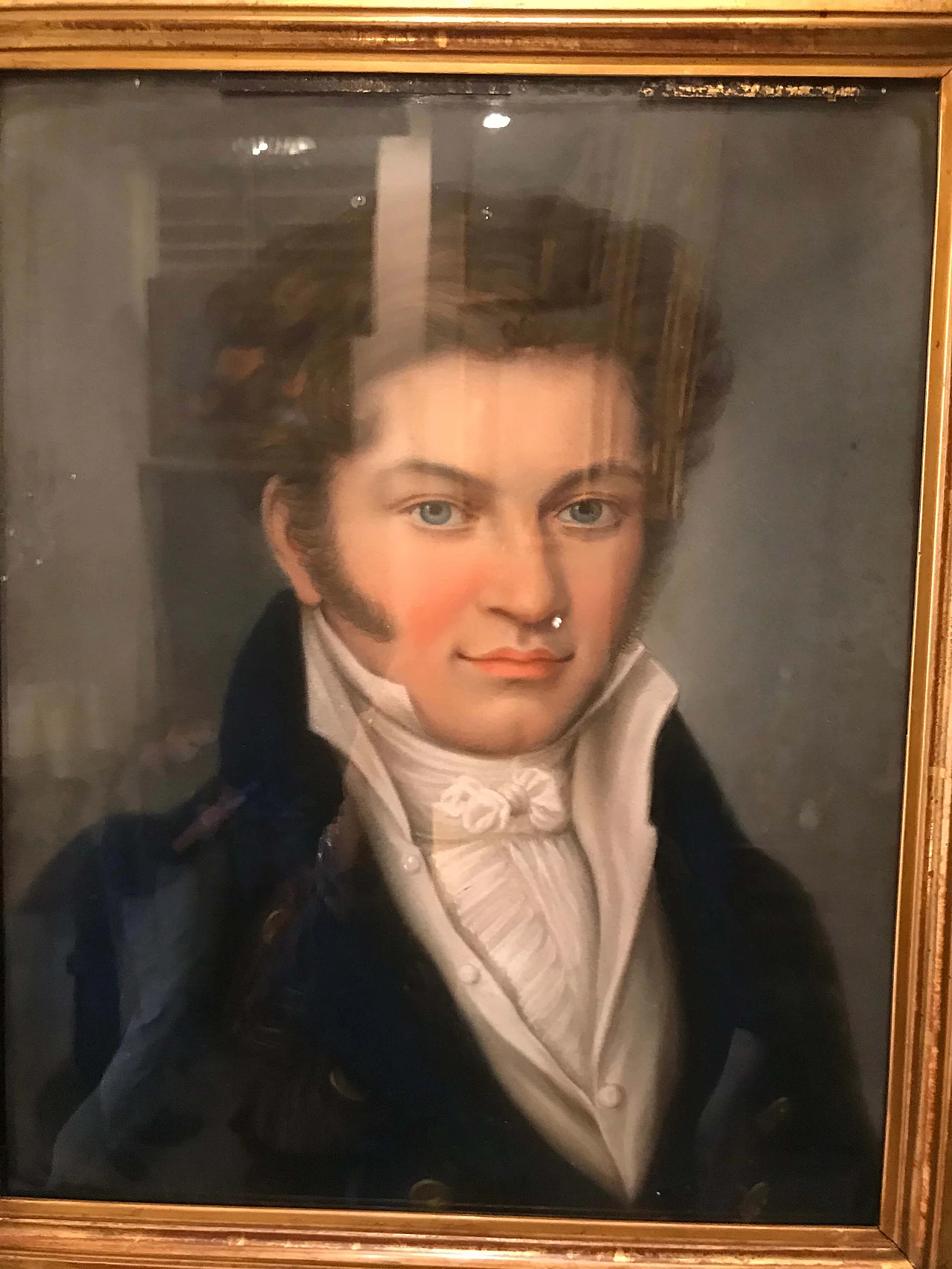 Neoclassical male portrait, pastel on canvas, XIX century 1240471