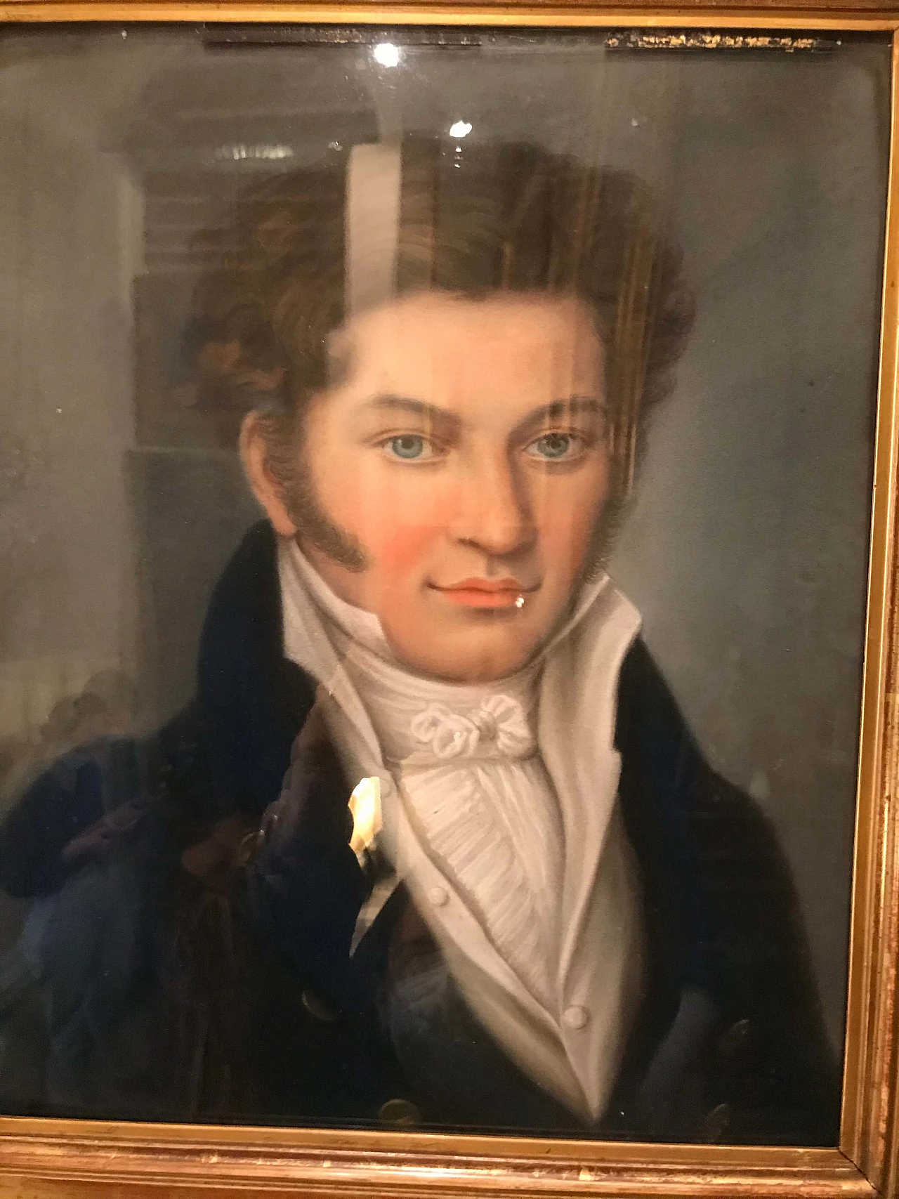 Neoclassical male portrait, pastel on canvas, XIX century 1240472