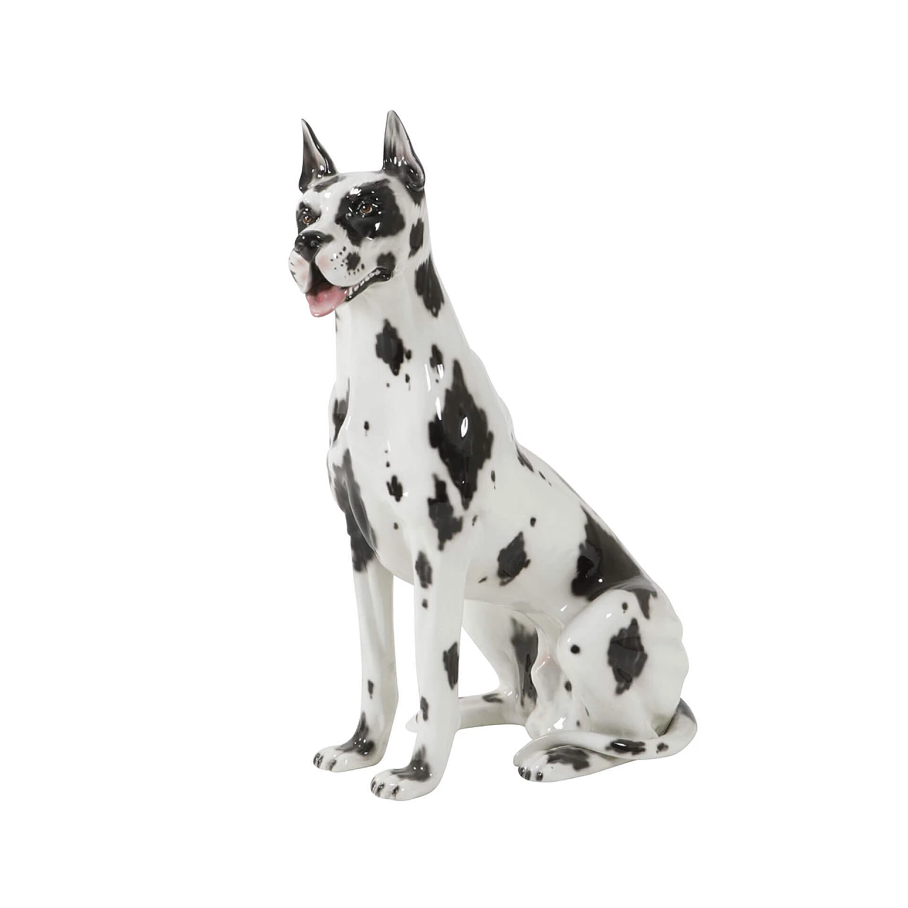 Scultura in ceramica smaltata di alano, anni '60 1240549