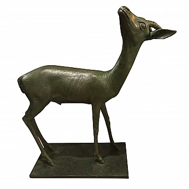Antelope sculpture in bronze by Pessina for Fonderia Artistica Battaglia, 60s