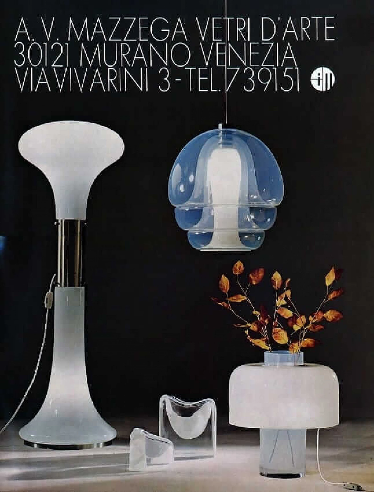 Lampada da tavolo e vaso LT226 di Carlo Nason per Mazzega, anni '60 1240659