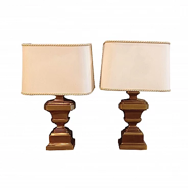 Pair of brass table lamps, 1970s