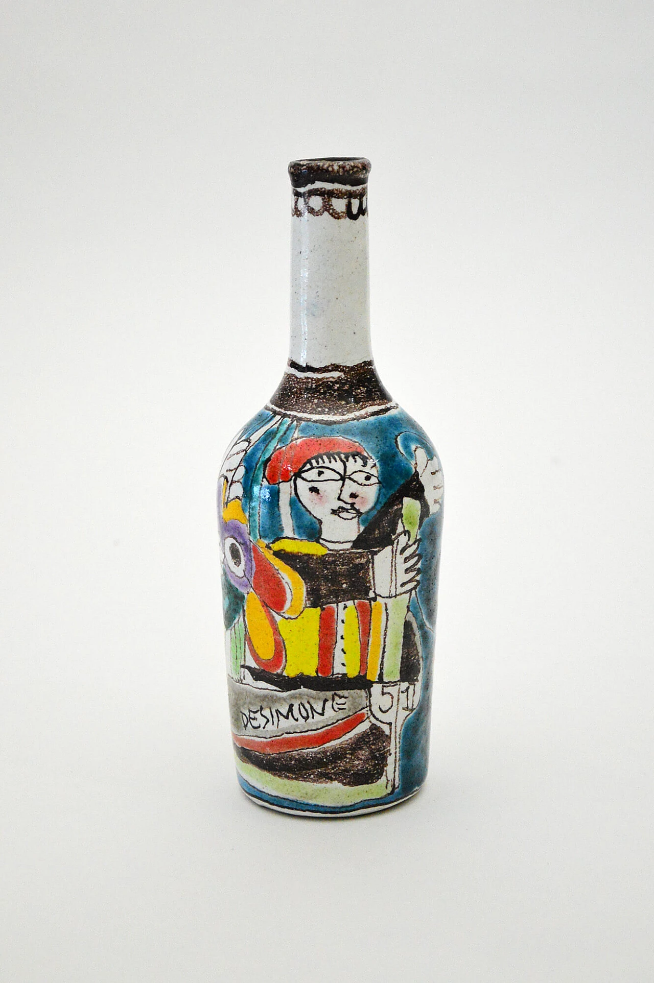 Bottiglia in ceramica di Giovanni De Simone, anni '50 1241303