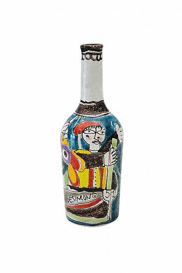 Ceramic bottle by Giovanni De Simone, 1950s