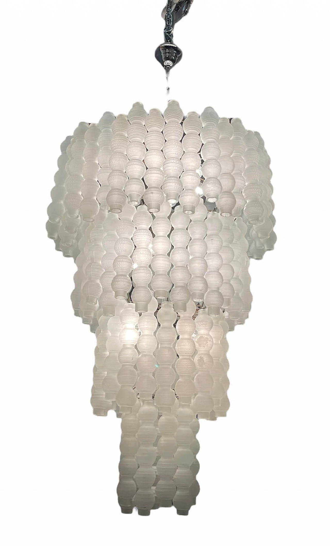Grande lampadario con vetri a bolle, anni '70 1241341