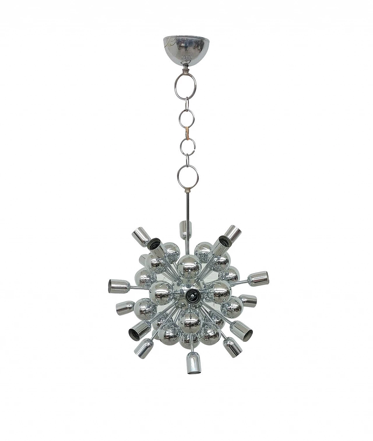 Sputnik chandelier in chromed plastic material, 70s 1241355
