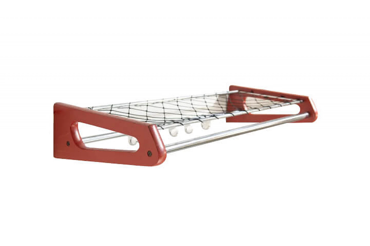 Luggage racks and hangers in wood and aluminum, 60s 1241358
