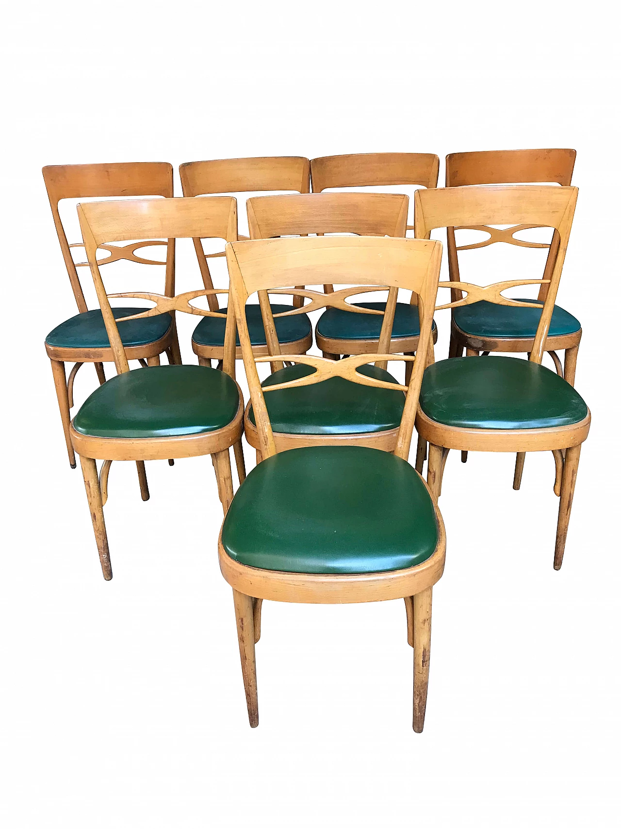 8 Sedie in faggio di Melchiorre Bega, anni '60 1241364