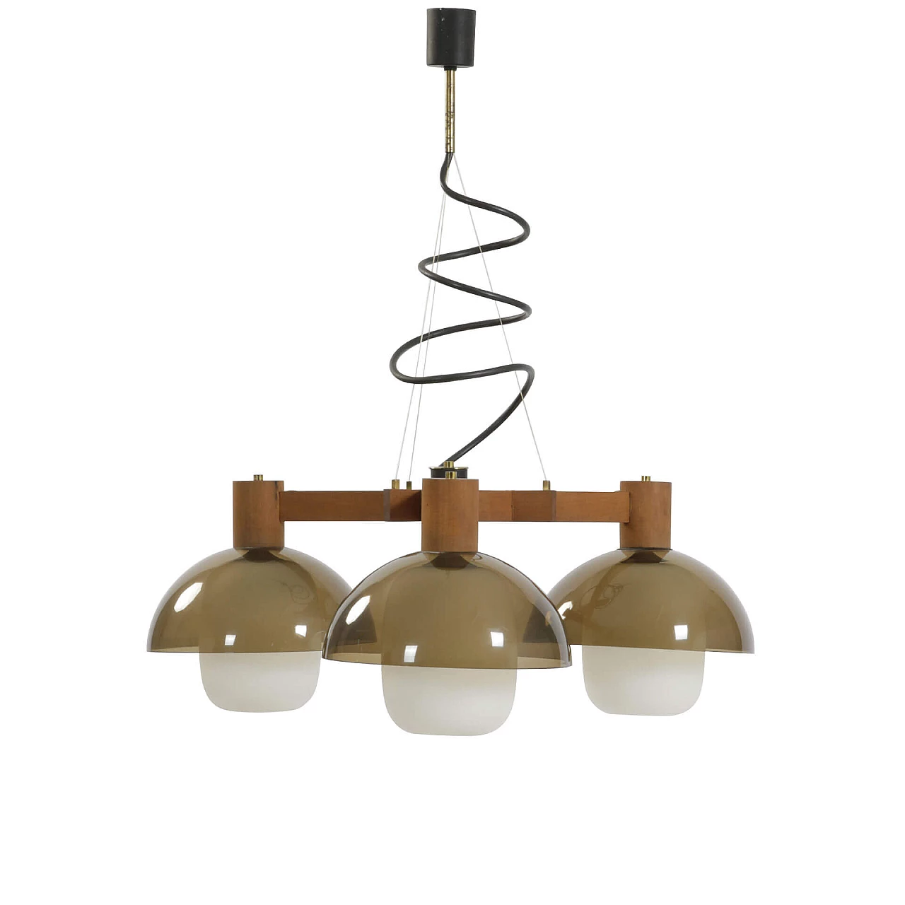 Chandelier in lacquered metal, opal glass and perspex, 1950s 1241385