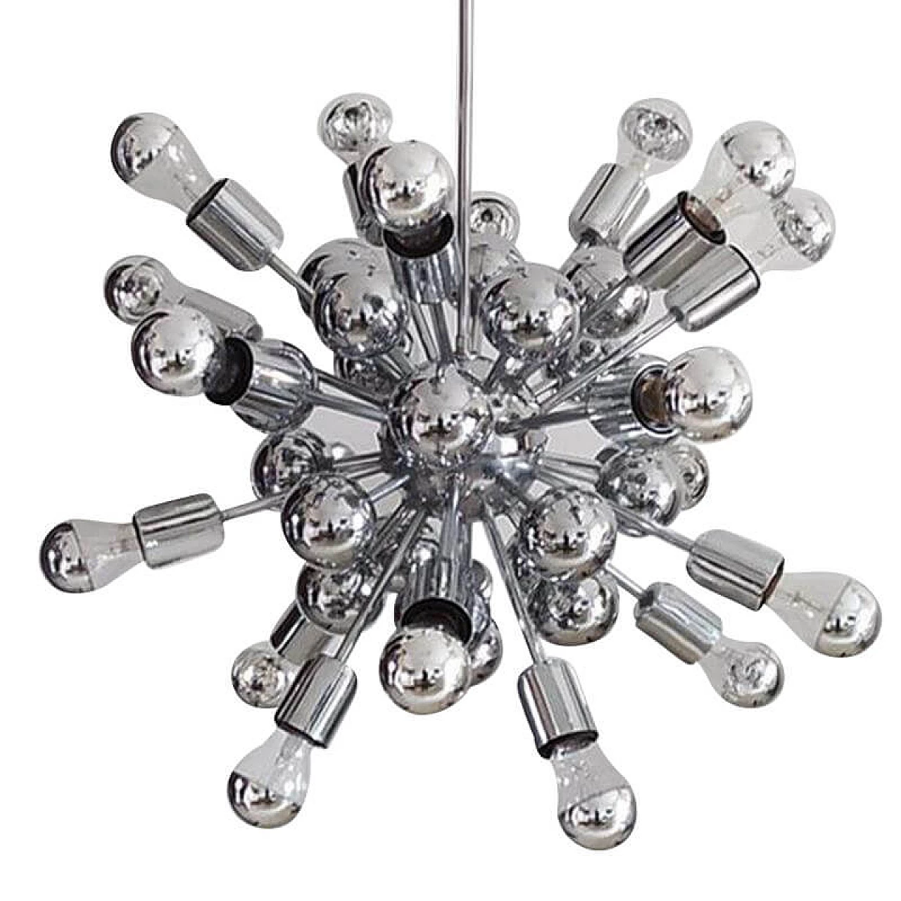 Lampadario cromato Space Age di Goffredo Reggiani, anni '70 1241387