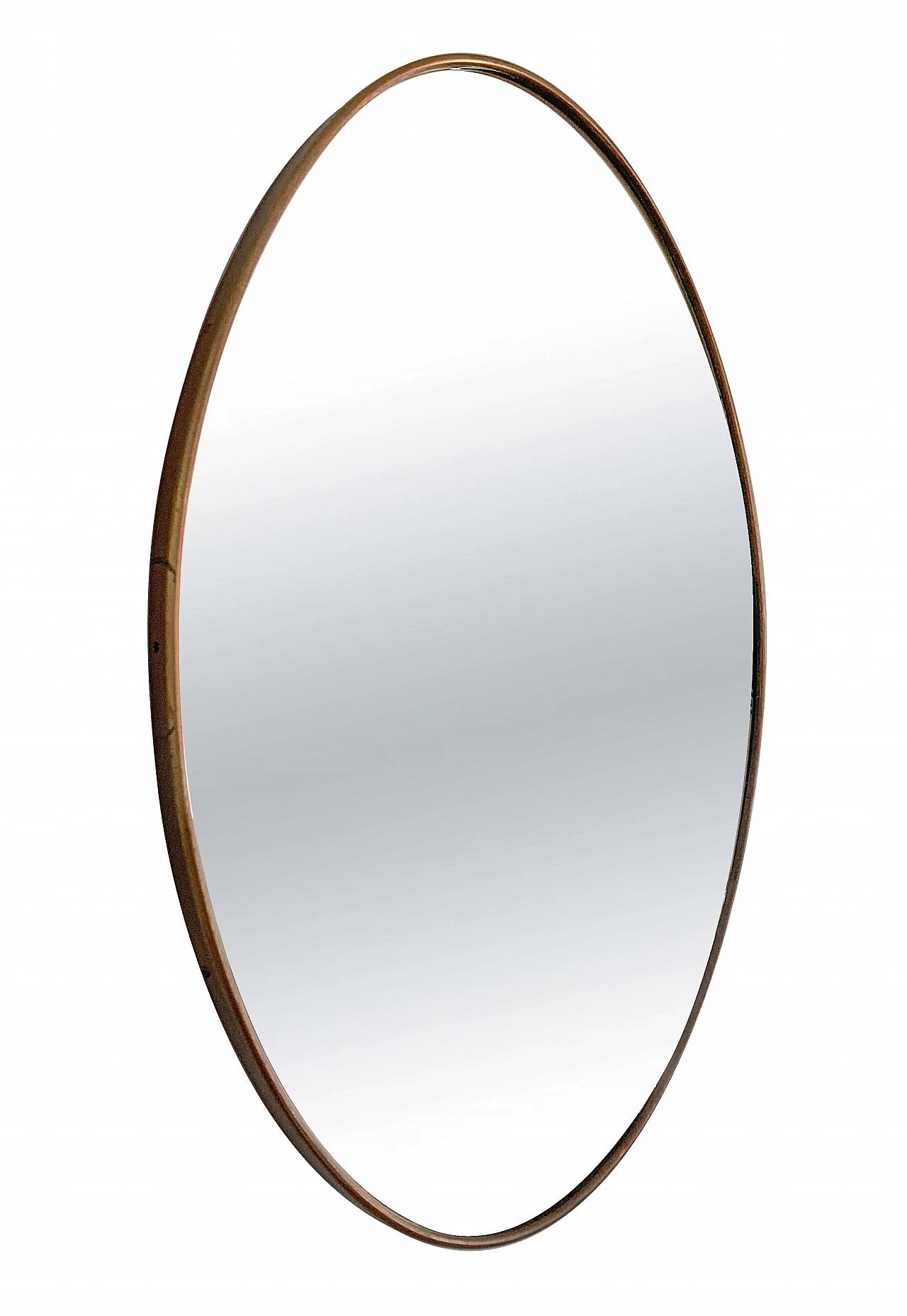 Specchio ovale in ottone nello stile di Gio Ponti, anni '50 1241549