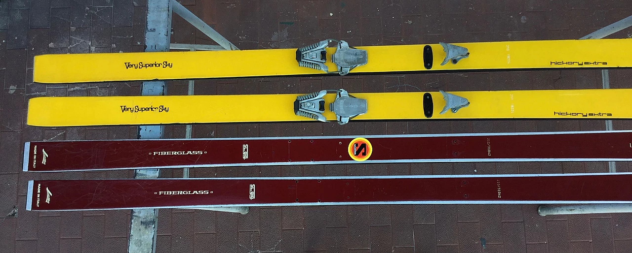 2 Pairs of Lamborghini Fuego and VSS skis, 70s 1241841
