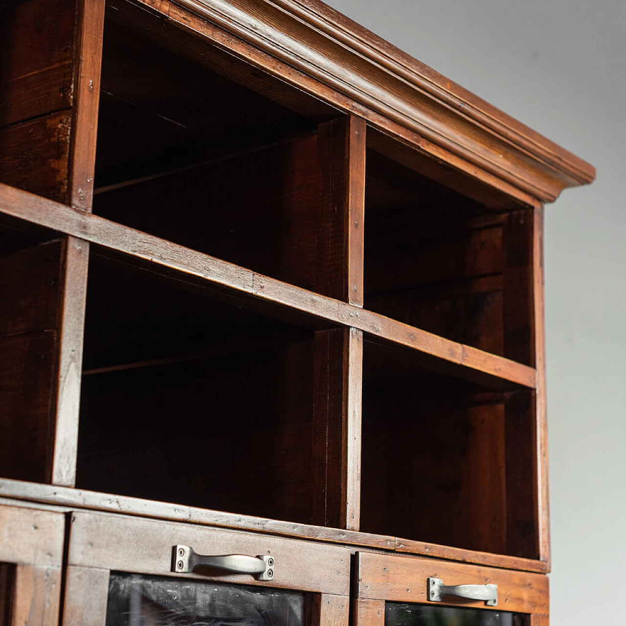 Chest of drawers in pine wood and glass, 1940s 1241852