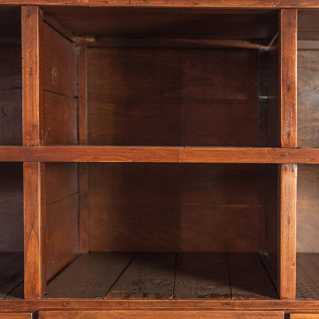 Chest of drawers in pine wood and glass, 1940s 1241857