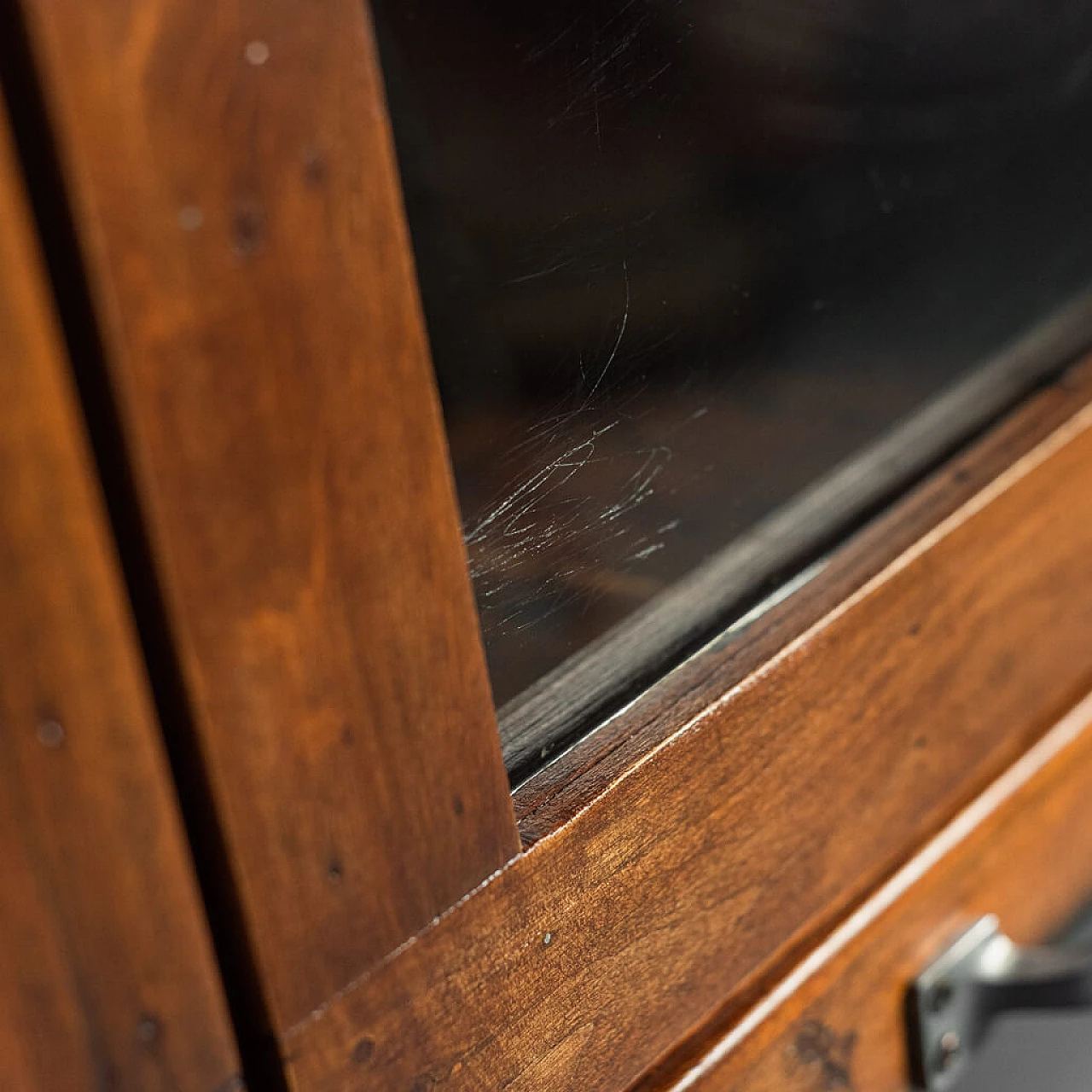 Chest of drawers in pine wood and glass, 1940s 1241859