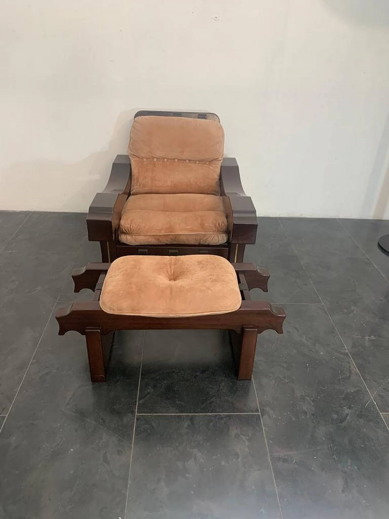 Armchair with footstool by Luciano Frigerio, 1960s 1241872