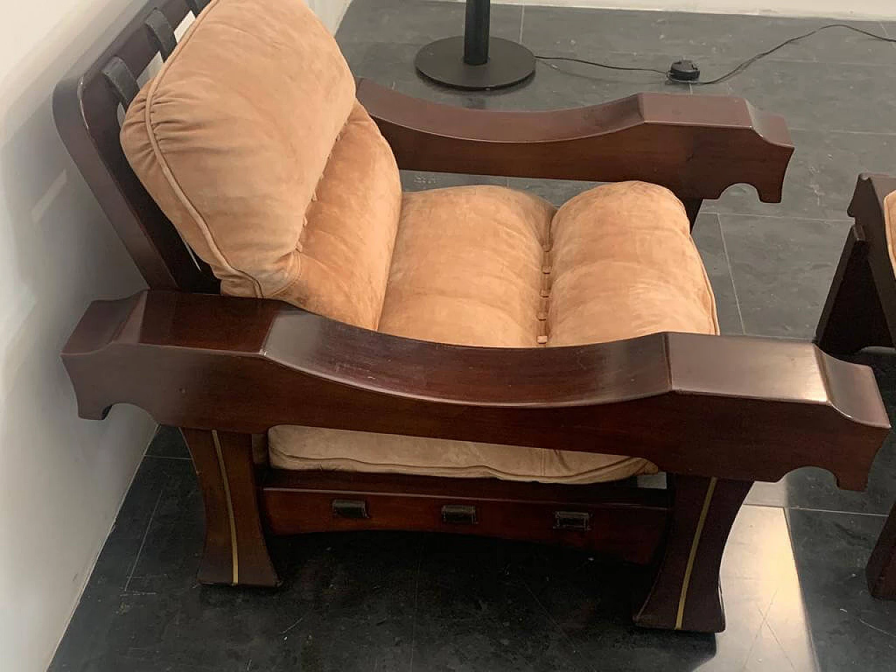 Armchair with footstool by Luciano Frigerio, 1960s 1241878