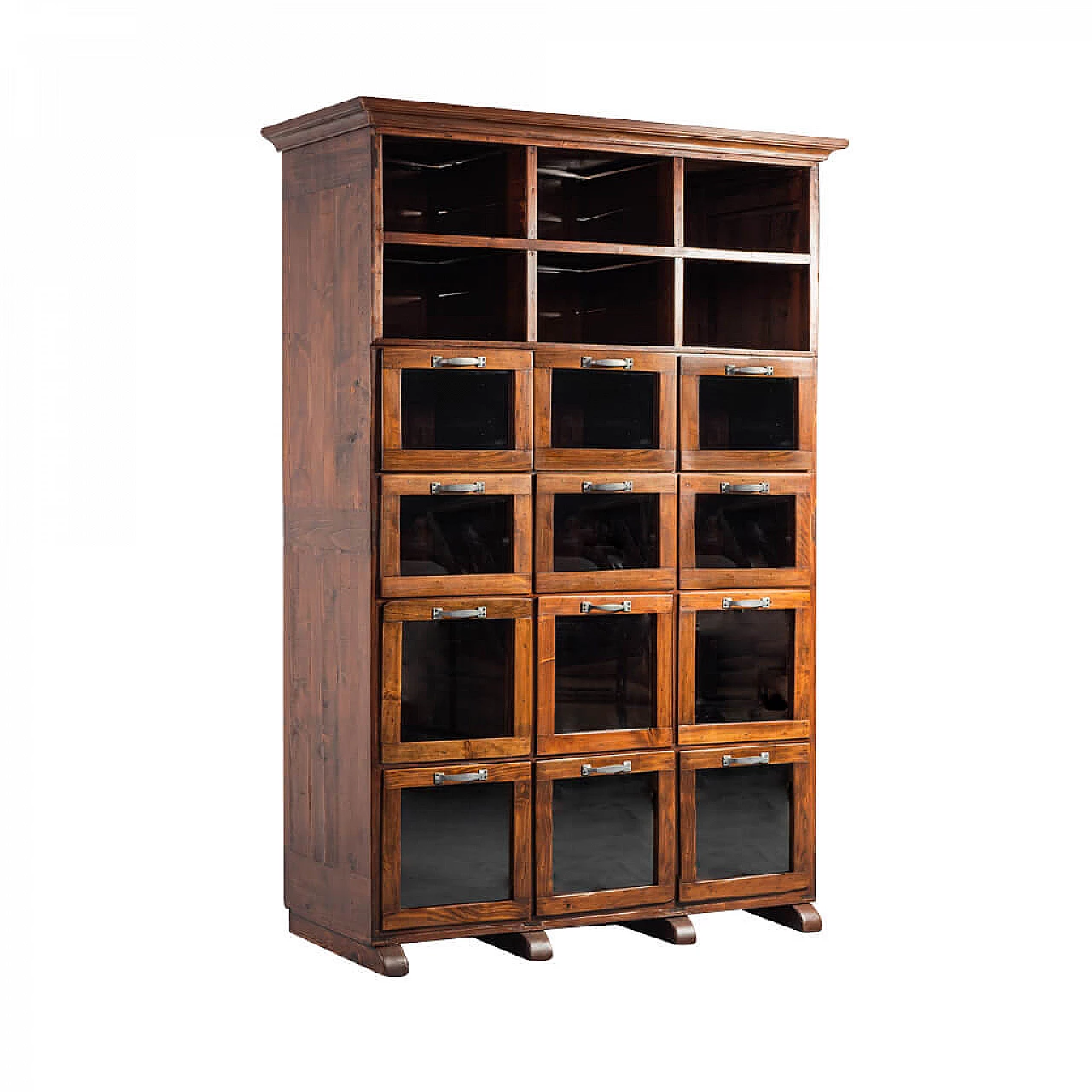 Chest of drawers in pine wood and glass, 1940s 1242072