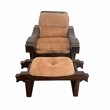 Armchair with footstool by Luciano Frigerio, 1960s