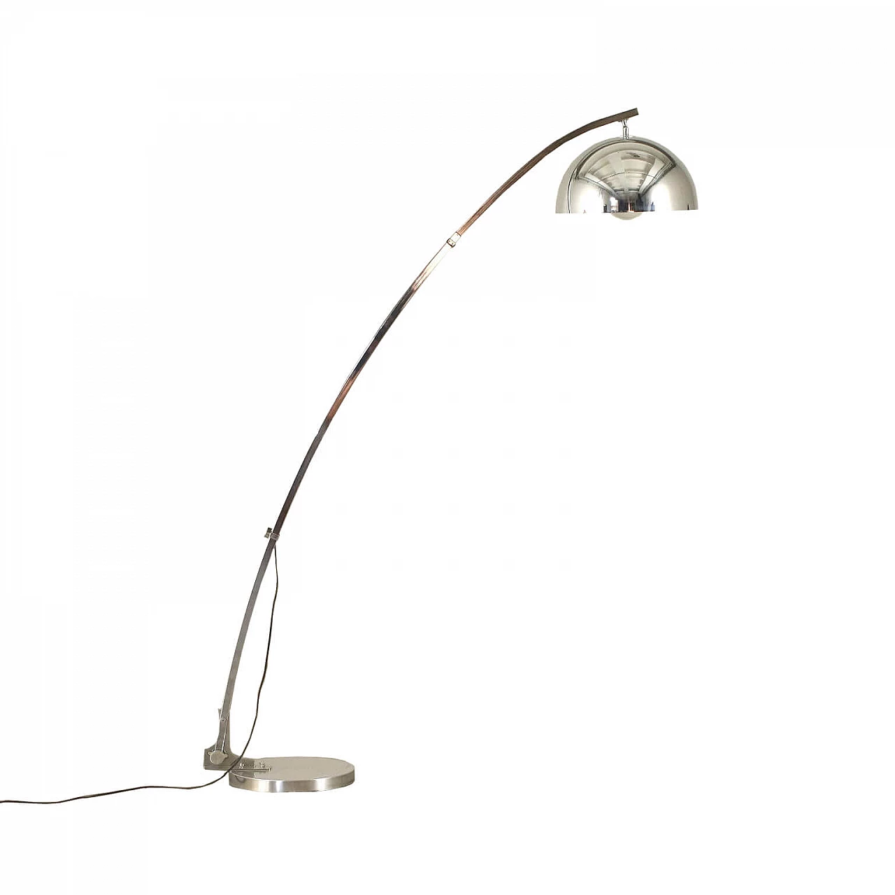 Extendable floor lamp with adjustable inclination in metal and chromed aluminium, 80s 1242202