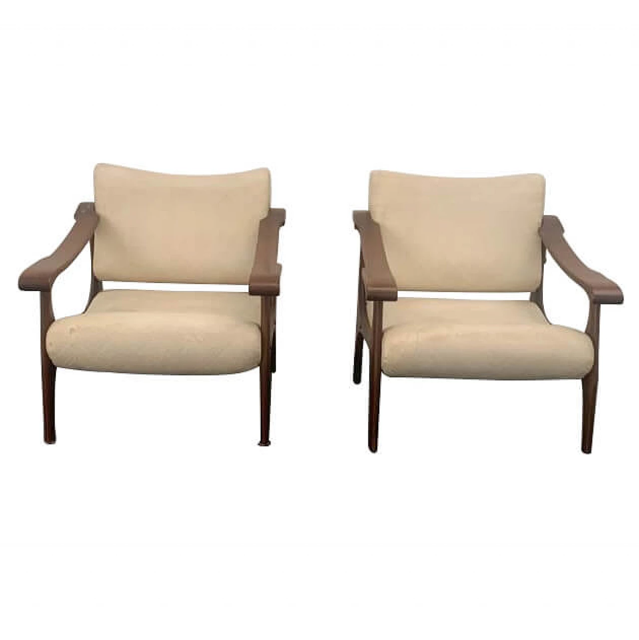 Pair of wooden armchairs, 60s 1242211