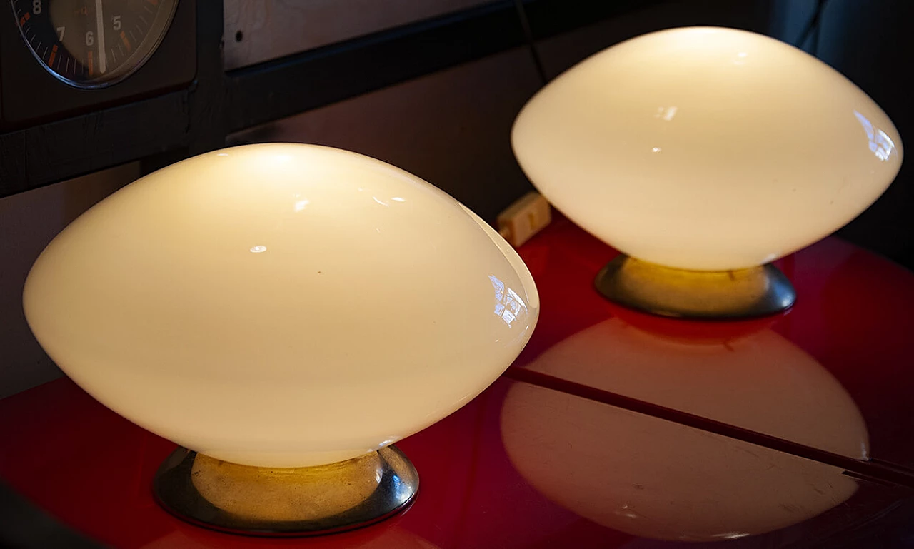 Pair of glass table lamps, 1940s 1242432