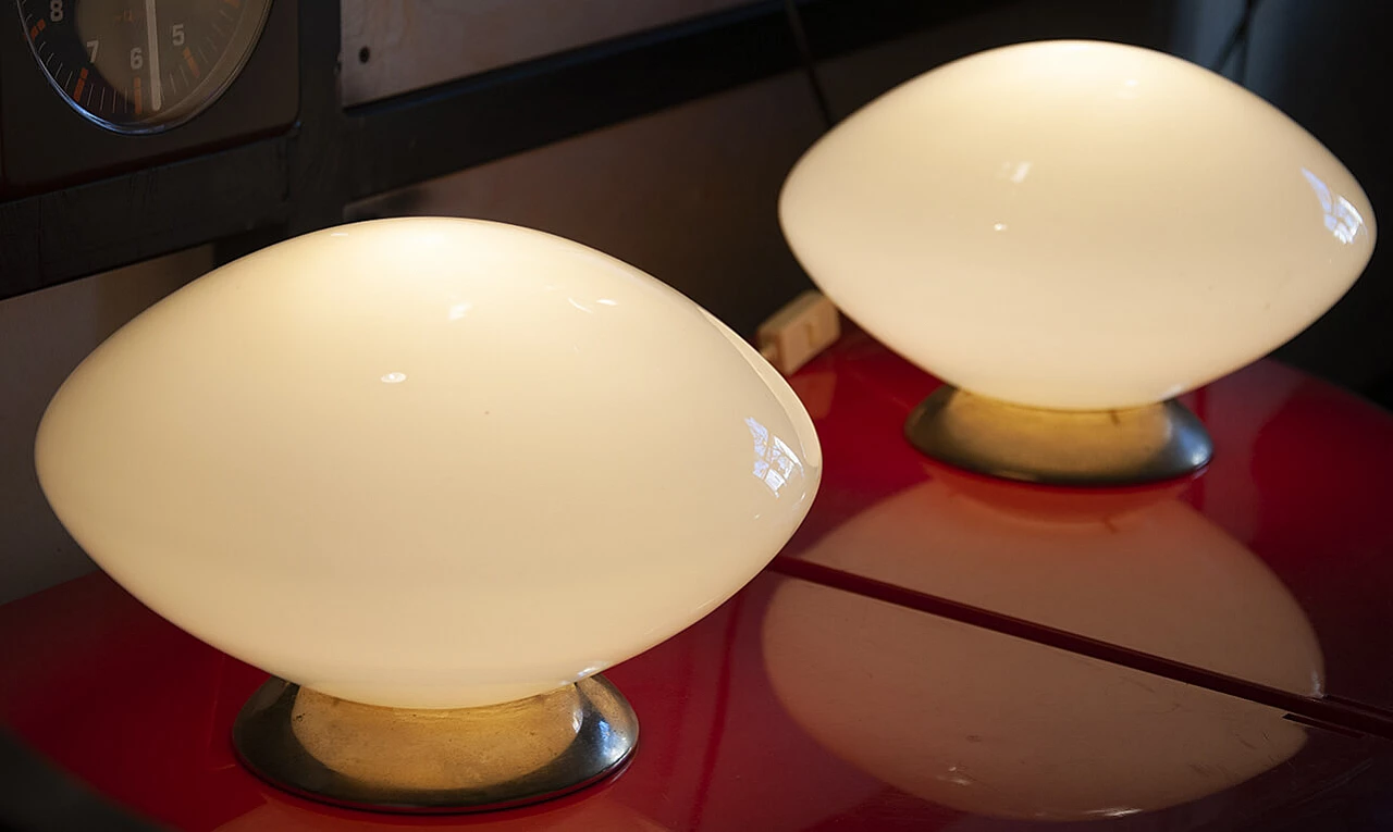 Pair of glass table lamps, 1940s 1242433