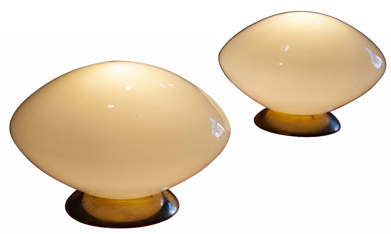 Pair of glass table lamps, 1940s 1242459