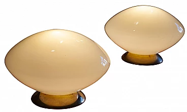 Pair of glass table lamps, 1940s