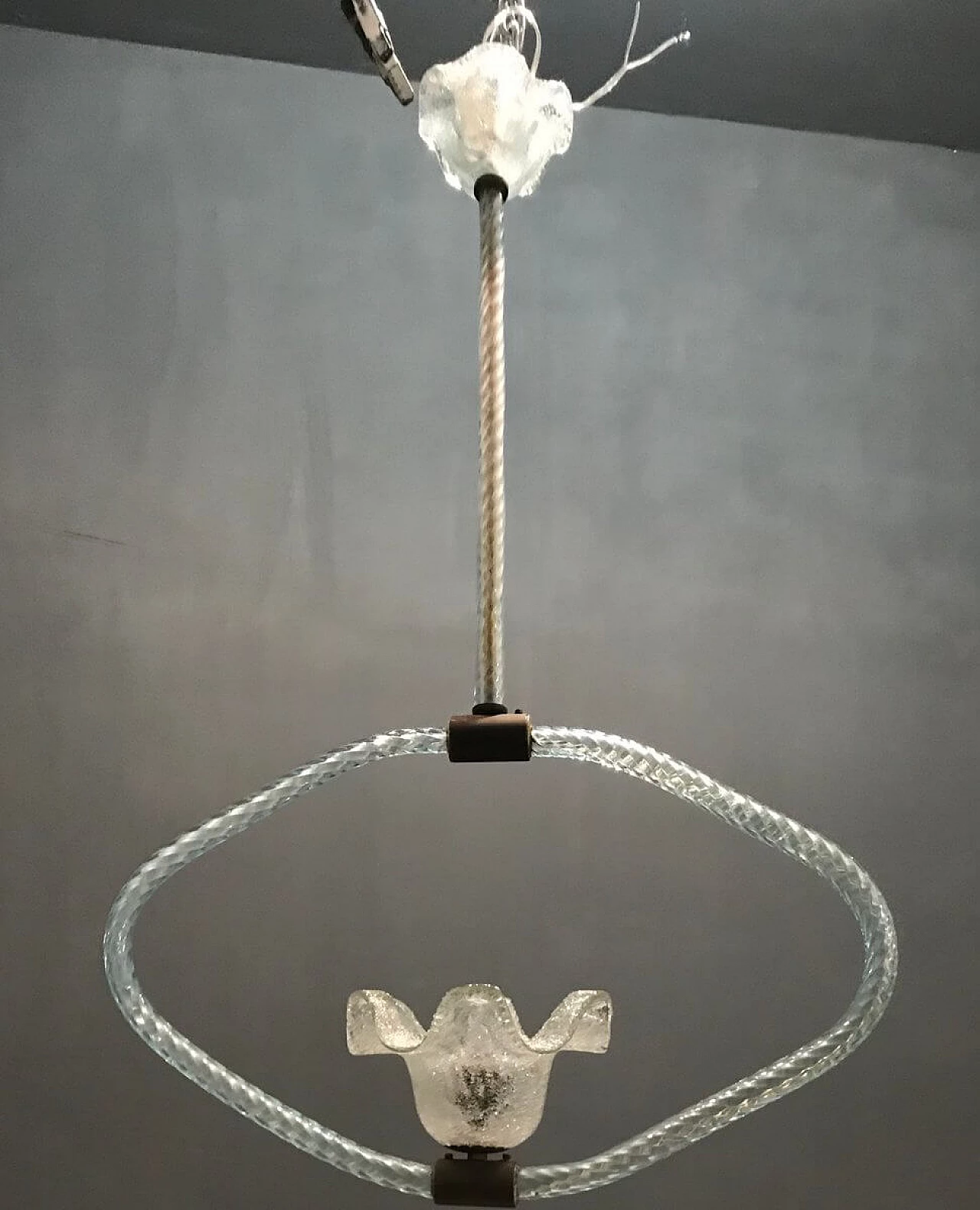 Lampadario Art Deco in vetro di Murano di Ercole Barovier, anni '40 1242581