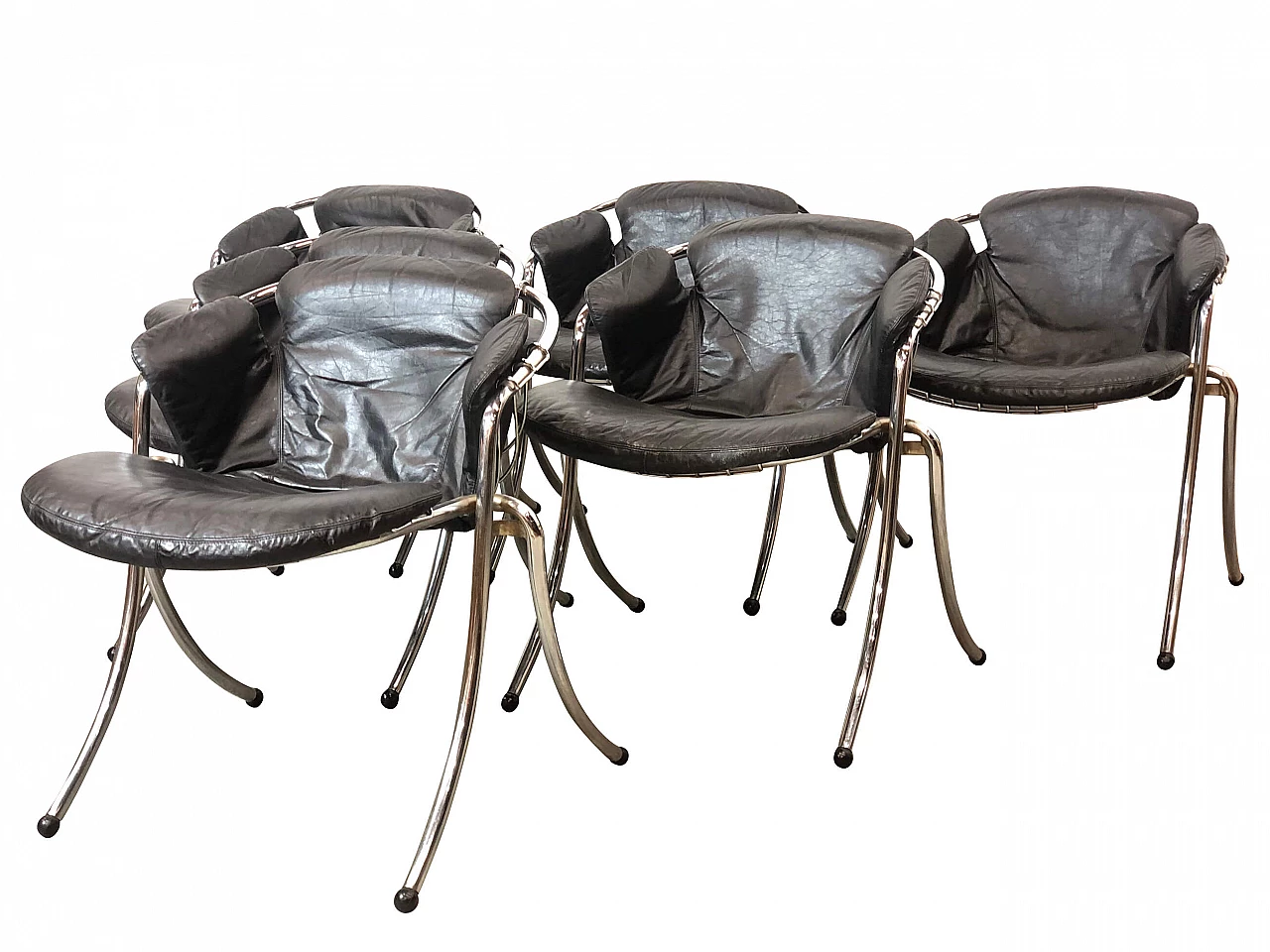 6 Chairs model Lynn by Gastone Rinaldi for Rima, 70s 1242626
