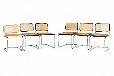 6 Chairs model Cesca by Marcel Breuer for Gavina, 60s