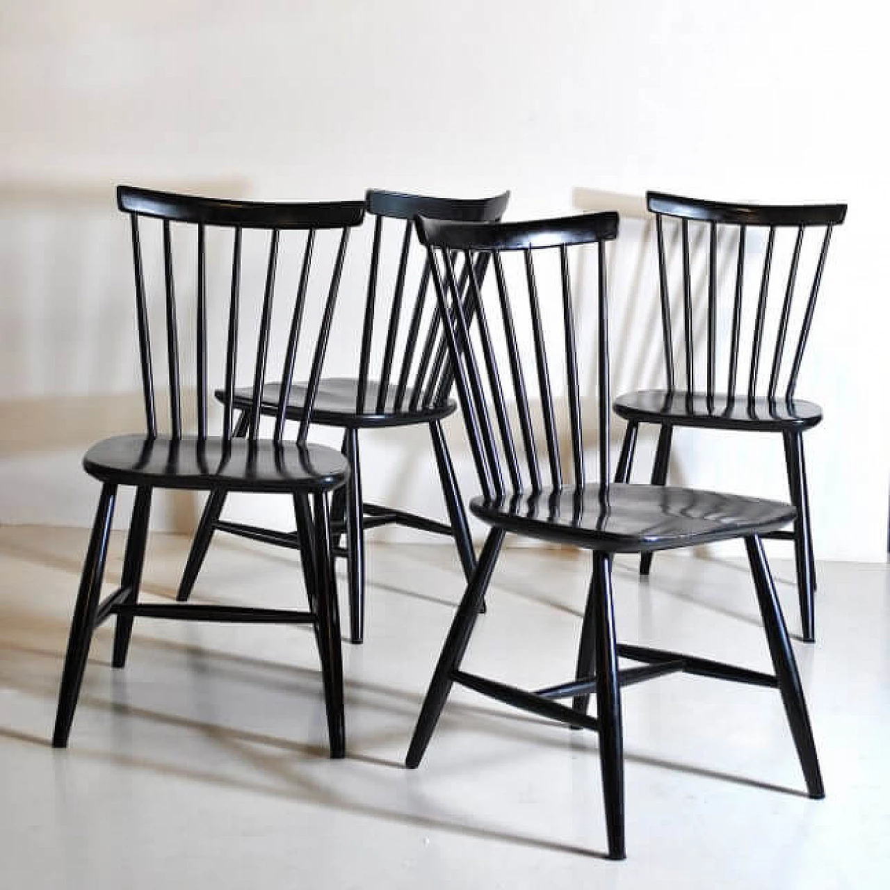 4 Chairs in wood by Hagafors, 60s 1242700