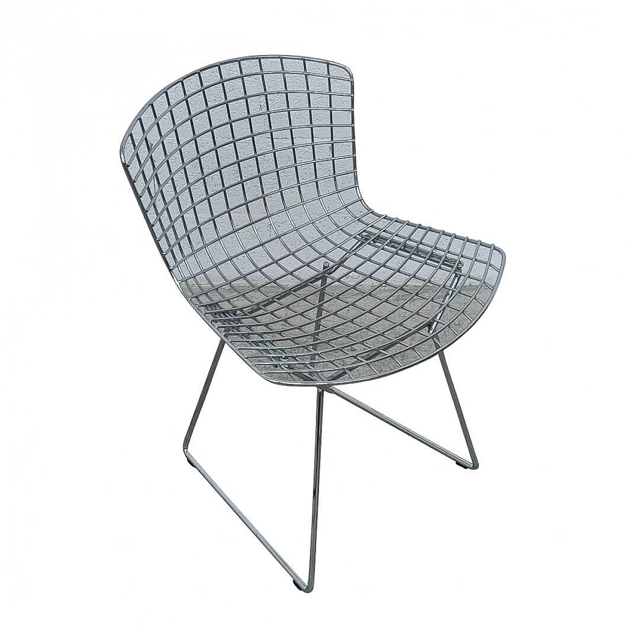 Sedia Bertoia in acciaio cromato di Harry Bertoia per Knoll, anni '70 1243011